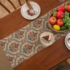 Rustic Floral Table Runner with Tassels, Retro Boho Style Spring