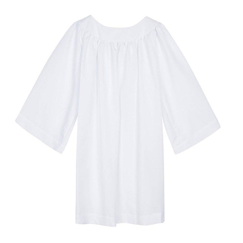 IvyRobes Premium White Round Neckline Surplice Church Liturgical Vestment Choir