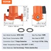VEVOR UPS15-58FC 17 GPM Cast Iron Circulation Pump, 1" NPT