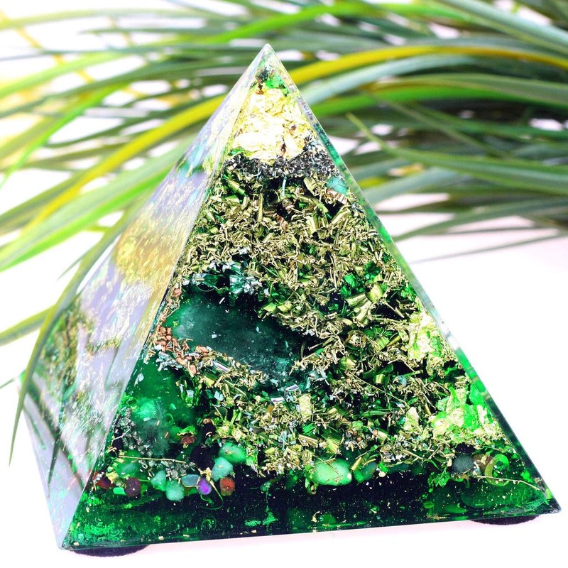 Orgonite 4th Chakra Pyramid L Archangel Raphael Green I 100%