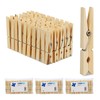 Relaxdays Wooden Clothes Pegs, Set of 100, Large Wooden Clothes
