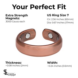 Smarter LifeStyle Elegant Copper Magnetic Ring for Men And Women - Magnetic Copper Ring (Size: 07)