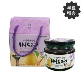 Domestic Bae Dorajicheong, a pure food spoon-fed food for changing seasons, tea efficacy, 600g 1 box / 국내산 배도라지청 떠먹는 순수식품 환절기 음식 차 효능 600g1박스