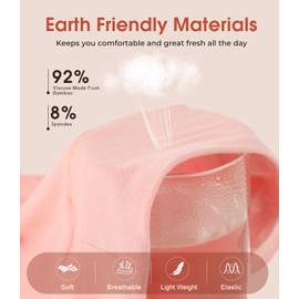 BAMBOO COOL Women's Underwear High Waisted Briefs Full Coverage Soft and Breathable Panties, 5-Pack