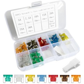 Low Profile Fuse Set Car Fuse 5A 7.5A 10A 15A 20A 25A 30A Set of 70 Spare Replacement Electronics Fuse Clip with Box
