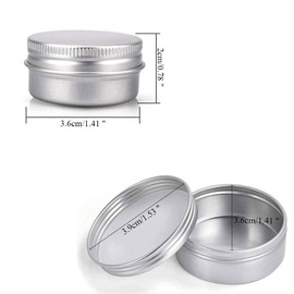Luabue 20Pcs 15 ml Aluminium Tin Jars Empty Cosmetic Jars Sample Containers Pots Lip Balm Containers Small Tins with Lids Travel Pots for Toiletries Travel Makeup Creams Powder Mineral DIY Candles