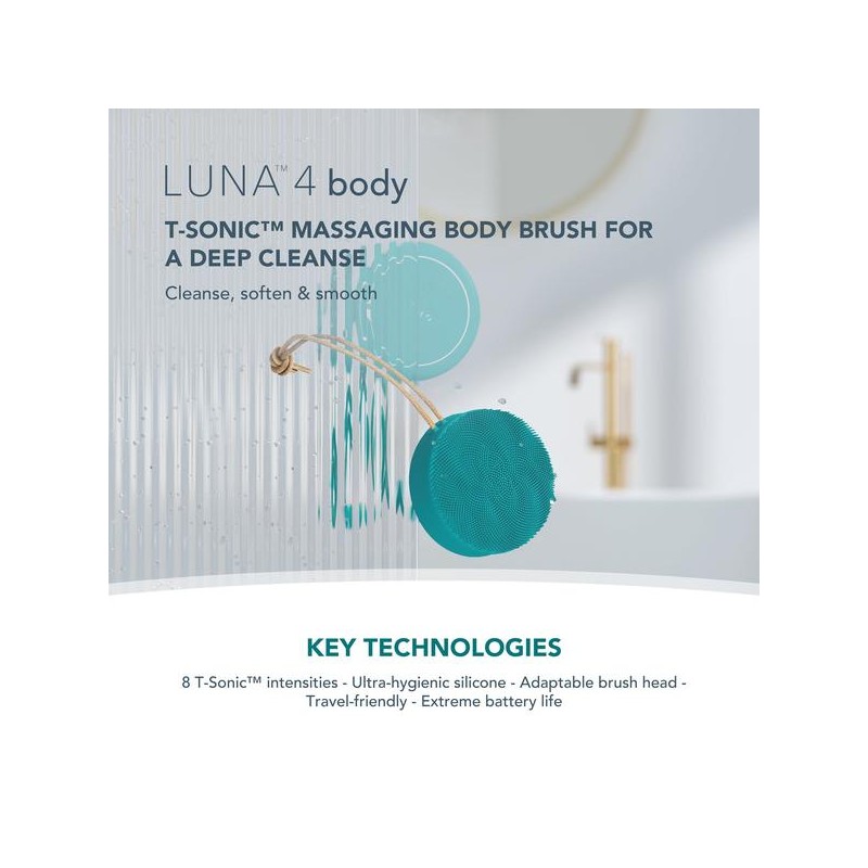 FOREO LUNA 4 Body - Massaging Body Brush, Peach Perfect