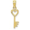 Unbranded 10k Yellow Gold Key w/ Heart Pendant
