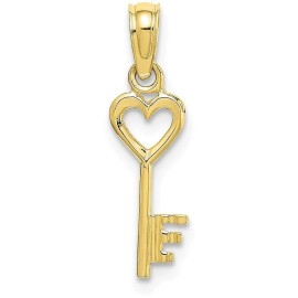 Unbranded 10k Yellow Gold Key w/ Heart Pendant