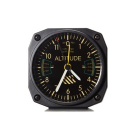 1UTech Alarm Clock with Aircraft Cockpit Instrument Face (Altimeter)