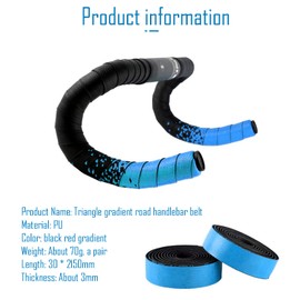 Lywencom Bike Handlebar Tape,Comfortable Non-Slip Damping Sweat Breathable Delicate Touch Gradient EVA Foam self-Adhesive, with 2 Bar Plugs,Cycling Bar Wraps (Blue)