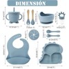 10PCS Silicona Bebé Alimentación Set, Plato De Dinosaurios Para Bebés