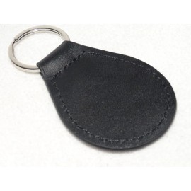 NOS NEW VINTAGE 1970s BARBADOS FLAG BLACK Leather CAR Key Chain Ring Fob