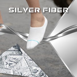 MAGISDU Silver No Show Socks Men Women Anti-Odor&Blister Moisture Wicking Performance Athletic Running Compression Sock