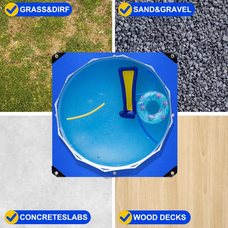COZYDIG 10x10FT Swimming Pool Ground Cloth,Square Pool Liner Pad for