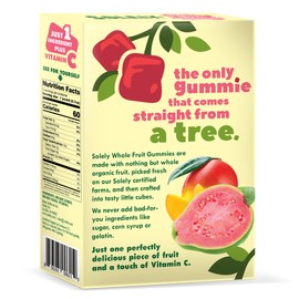 SOLELY Organic Mango and Guava Whole Fruit Gummies, 3.5 oz (5 Bags 0.7 oz each) | Three Ingredients | No Added Sugars, Artificial Colors or Flavors | Vegan Fruit Snacks