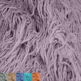 Stylish FABRIC Mongolian Sheep Wool Faux Fur-Fabric by The Yard-Shaggy Mohair-for Sewing, Apparel, Clothing, Costumes, Pillows, Rugs, Decorations, Upholstery, Home DIY Project, Dusty Lilac 1 Yard