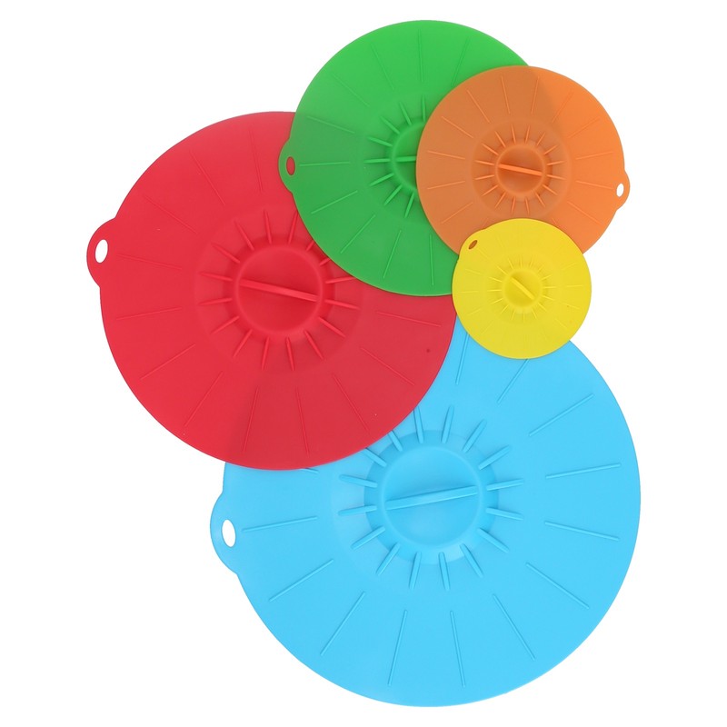 5Pcs/Set Multifunctional Bowl Lid Food Grade Silicone Vacuum Sealing Cover