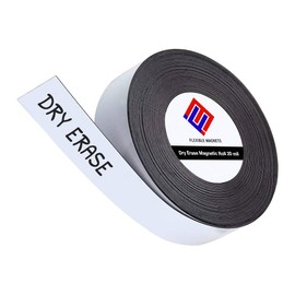 Dry Erase Magnetic Strips - Roll of Writable Whiteboard Magnets - Writable Flexible Magnet - Name Plates - Magnetic Labels- Dry Erase Name Tags - (Half Inch x 50 Feet)