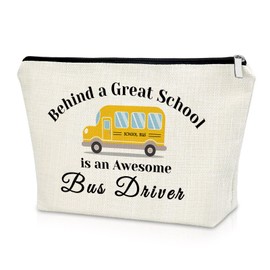 School Bus Driver Gift Appreciation Gifts for Bus Driver Makeup Bag Retirement Gifts for School Bus Driver Cosmetic Bag Birthday Christmas Thanksgiving Day Gifts Cosmetic Travel Pouch