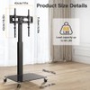 WKWKER Rolling TV Stand Mobile TV Stand for 27-65 inch