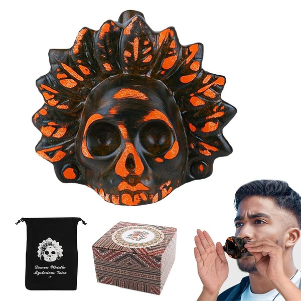 SKIKHN Aztekische Todespfeife,Aztec Death Whistle Über 125+ Dezibel,Azteken Todespfeife,Authentische Menschlich