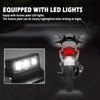 Lorababer Motorcycle Rear License Plate with LED Light Compatible with