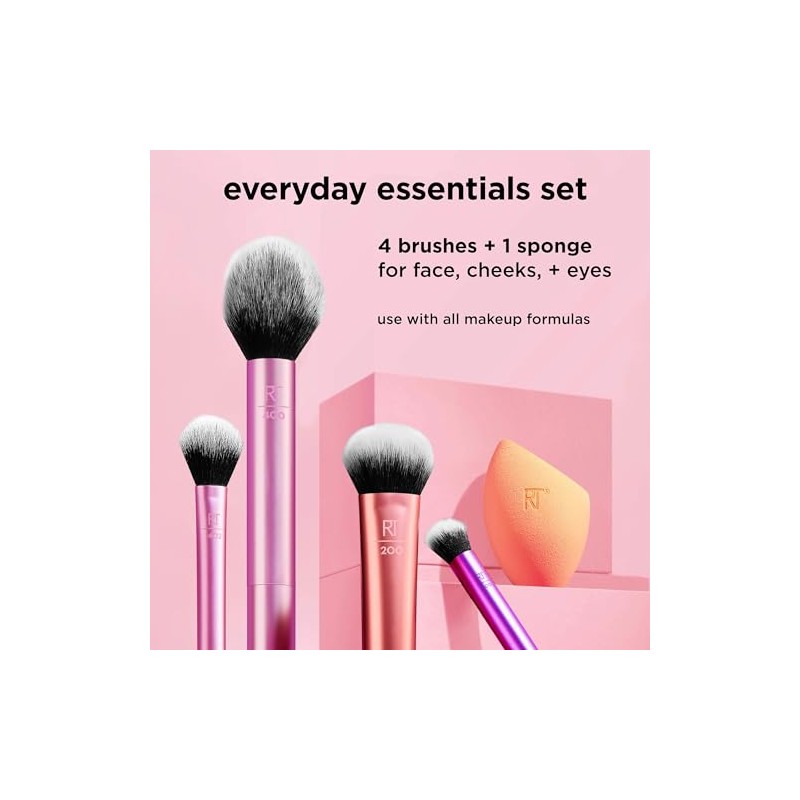 Real Techniques, Everyday Essentials, Set de Brochas de Maquillaje con