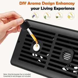 Register Booster Fan Fits 4" x 10" Register Holes, Vent Fan with DIY Scent Diffuser,Quiet 10-Speed Smart Heating Cooling AC with LCD Screen,Remote Control and Thermostat Control for Home,Wall,Floor