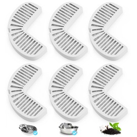 Cat Water Fountain Filters, 3 Pack Replacement Filters for Ceramic & Stainless Steel Fountains Automatic Pet Fountain Dog Water Dispenser (6 Pack)