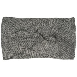 styleBREAKER 04026060 Women's Knitted Headband with Waffle Patent Knitting Pattern and Twist Knots, Warm Winter Headband, Colour: Grey