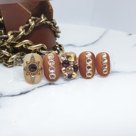 ⚜️Luxury Swarl handmade nail tips⚜️ - Short C curve coffin / ⚜️명품스왈 수제네일팁⚜️ - 숏C커브코핀
