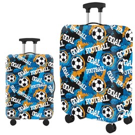 Dzyoleize Funda Gruesa de Protección Total para Maleta 18-32 Pulgadas, Cubierta Ajustable Resistente a Rasguños para Equipaje de Mano y Bodega (Fútbol