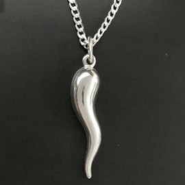 Ritastephens Sterling Silver Italian Horn Curb Chain Necklace 18 20 24 (18)