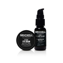 Brickell Men's Restoring Eye Routine for Men, Eye Serum and Eye Cream for Men, Natural and Organic, Unscented
