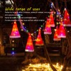 Hanging Lighted Glowing Santa Hats with Bells Battery Powered Fairy