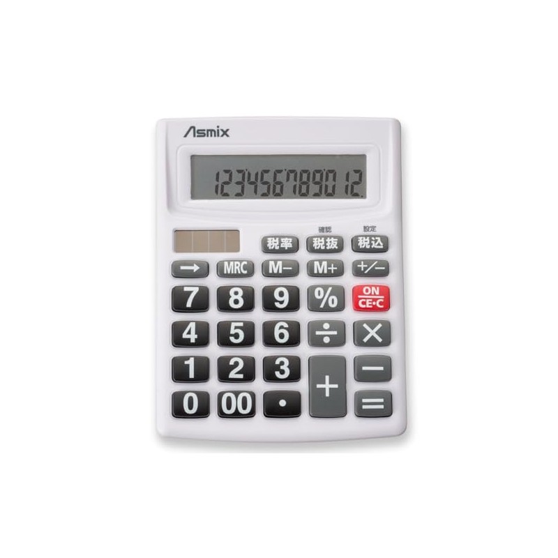 Asuka Calculator, Tax Calculator, C1256W, White, 12 Digits, Business, Work,