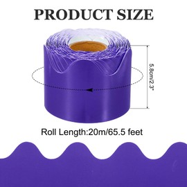 PATIKIL Bulletin Board Border, 65.5 Feet Poster Chalkboard Cork Decoration Trim Scalloped Borders Wall Decor for Classroom Office Locker, Purple