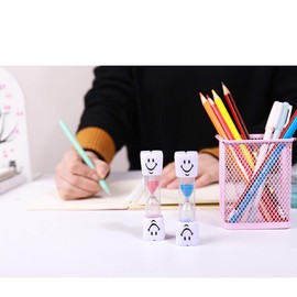 3 Minute Sand Timer Set for Brushing Teeth Pack of 6 Colorful Smiley Hourglass Timers