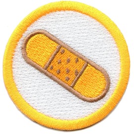 First Aid Badge Patch Bandage Wilderness Scout Sash Iron On Embroidered
