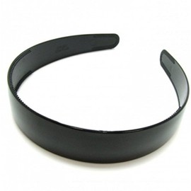 Black Wide Plastic Alice Hair Band Headband 2.5cm (1") Wide