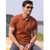 RQP Mens Zipper Polo Shirts Knit Wrinkle Free Casual Shirts