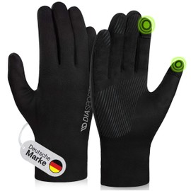 Diasports Gloves Men & Women Touchscreen Running Gloves Cycling Gloves with Non-Slip Winter Gloves Outdoor Black Gloves Sport Thin Winter Thermal Gloves Black, L