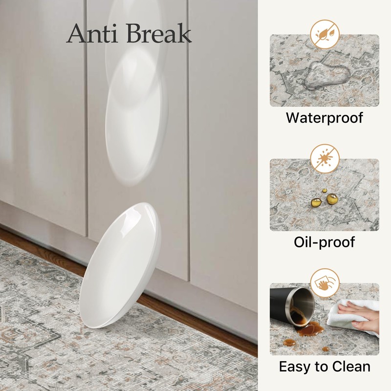 GENIMO Kitchen Mats for Floor 2PCs, Washable Anti Fatigue Mat