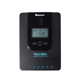 Renogy Advanced Rover Li 20 Amp 12V/24V DC Input MPPT Solar Charge Controller with Bluetooth and LCD screen, 20Amp-BT, and multiple LED indicators