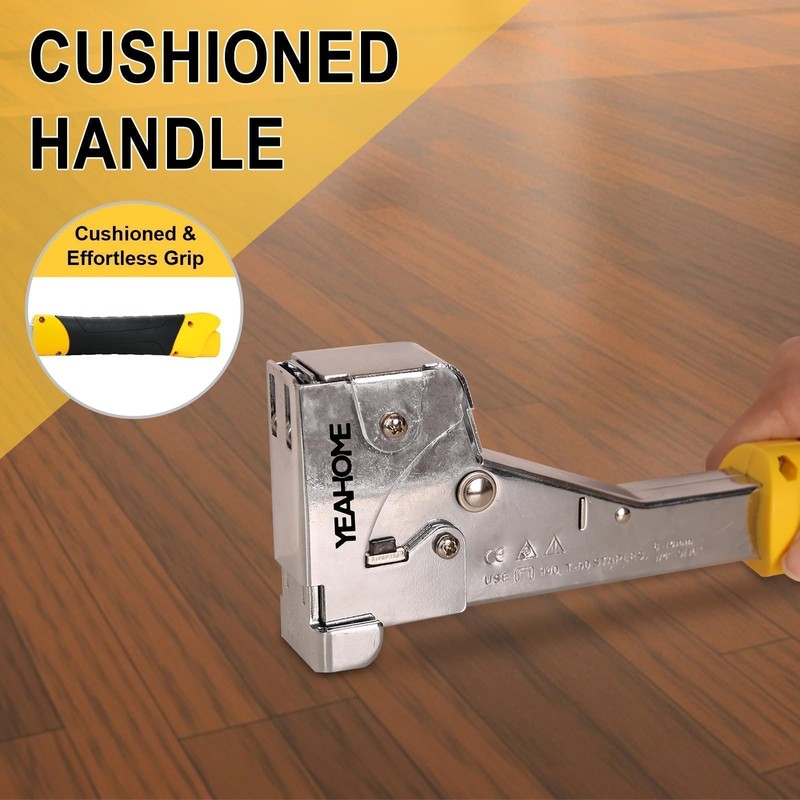 YEAHOME Heavy Duty Hammer Tacker with 6000 T50 Staples of