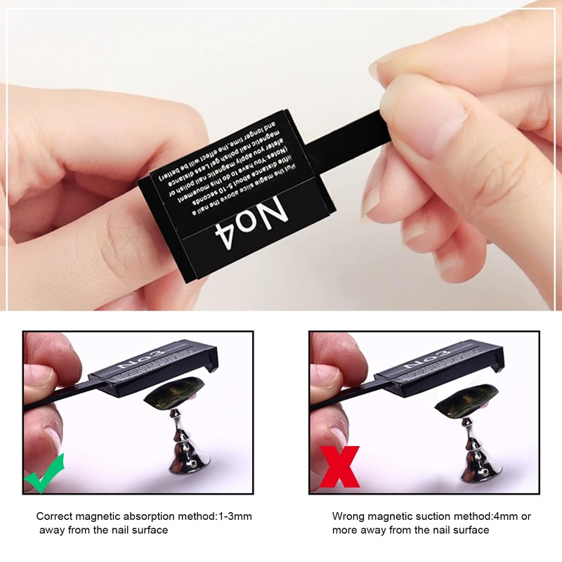 WOKOTO 60 PCS Cat Eye Magnet For Nails Multiple Style