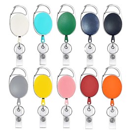 GJNMYSD 10 Packs Retractable Badge Reels, Reel Clips Retractable Badge Holder with Key Belt Reel for Key Ring ID Card Badge Holder and Belt Clip Attachment,10 Colors