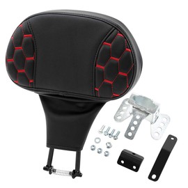 PEGSTREAMLINER Driver Rider Backrest Pad Fit for Harley Touring Road King Street Glide Ultra, Road Glide, Electra Glide 2009-2025 Red Stitching