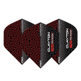 RED DRAGON Jonny Clayton Hardcore Premium Red & Black Dart Flights - 3 Sets Per Pack (9 Dart Flights in total)